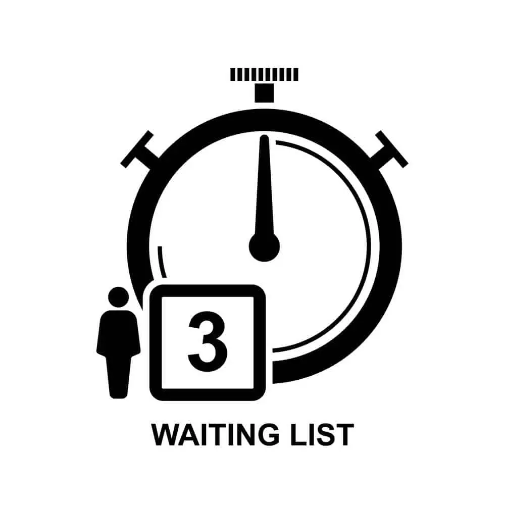 A waiting list icon.