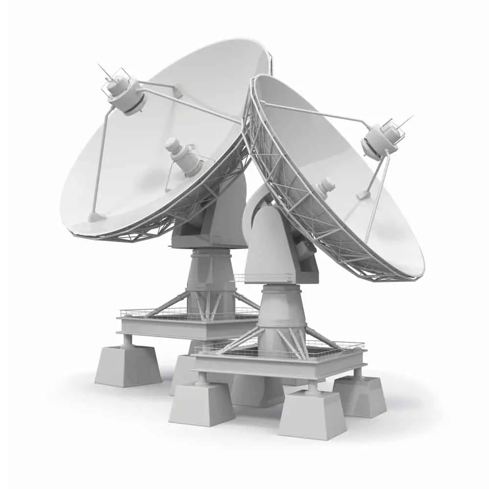 Modern satellite dishes