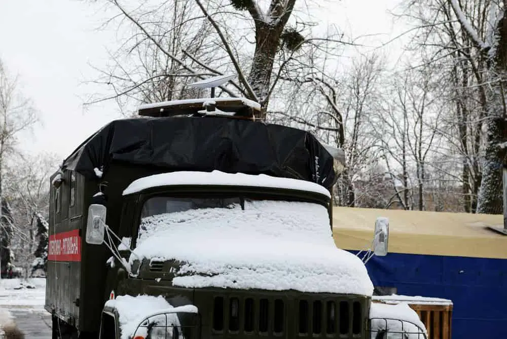 An RV with Starlink installed