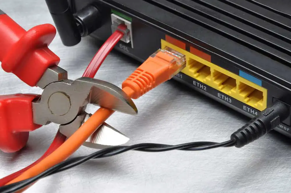 Damaged ethernet cable