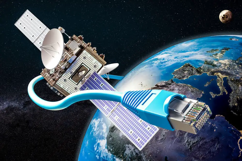 Global Satellite Internet Servicea Concept.