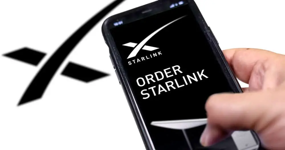 Ordering a Starlink product using a smartphone 