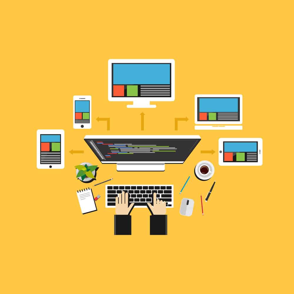 Many devices are connected to one computer.