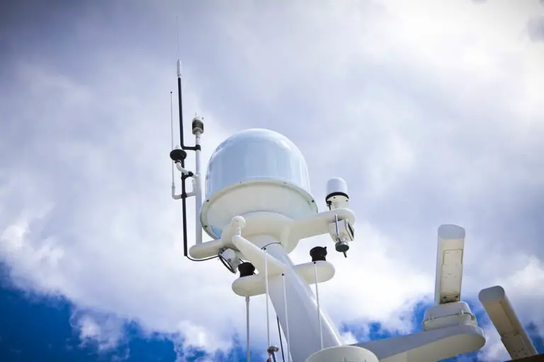 Communication satellite on a yacht