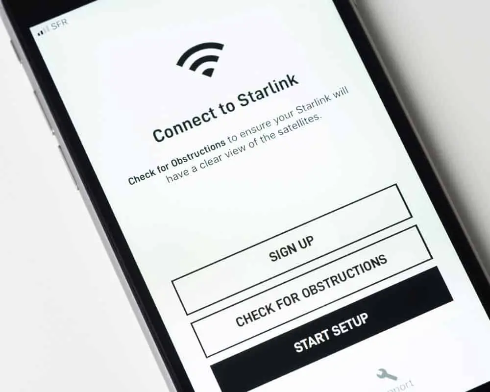 Starlink app on Apple iPhone screen.