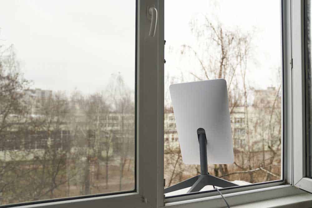 Starlink dish by the window