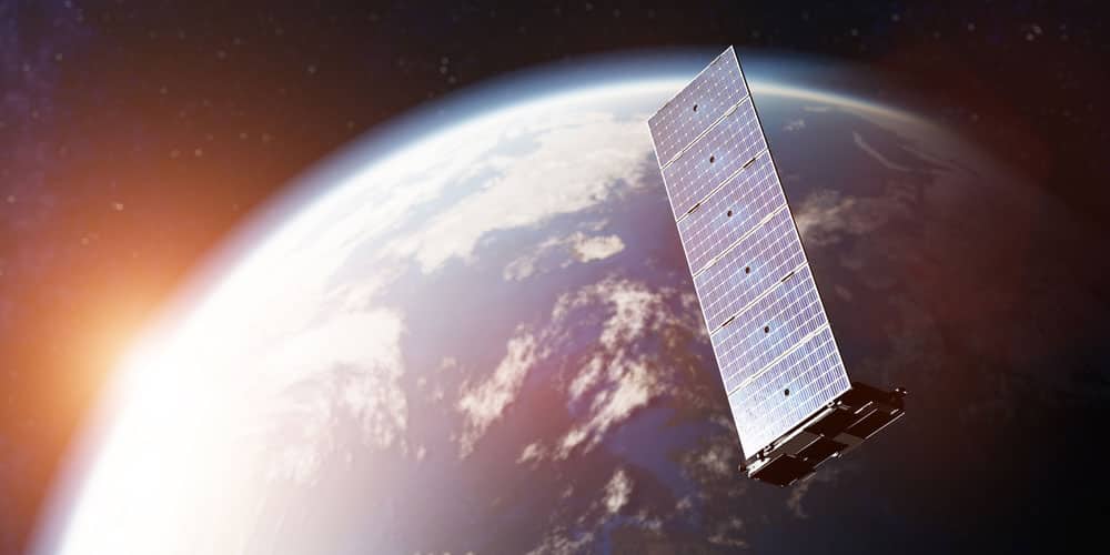 A Starlink Satellite near the Earth.
