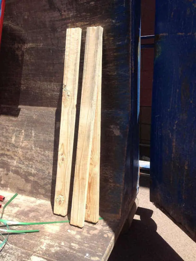 Three 2x4 wood planks.