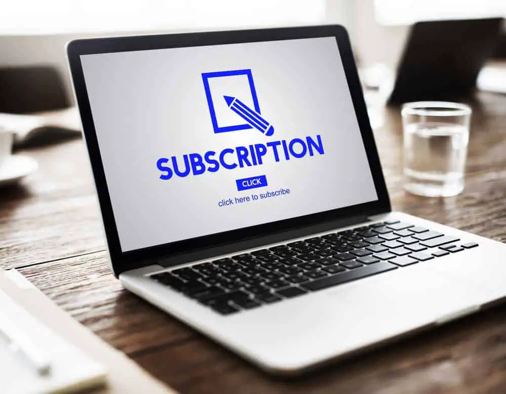 A subscription page. 