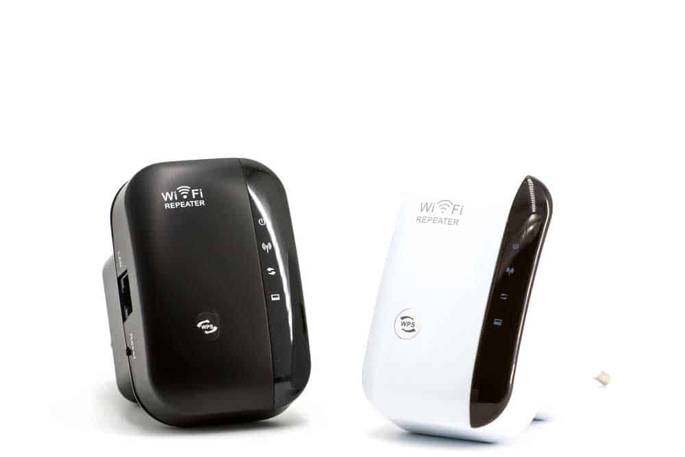 Two wireless WiFi extenders.