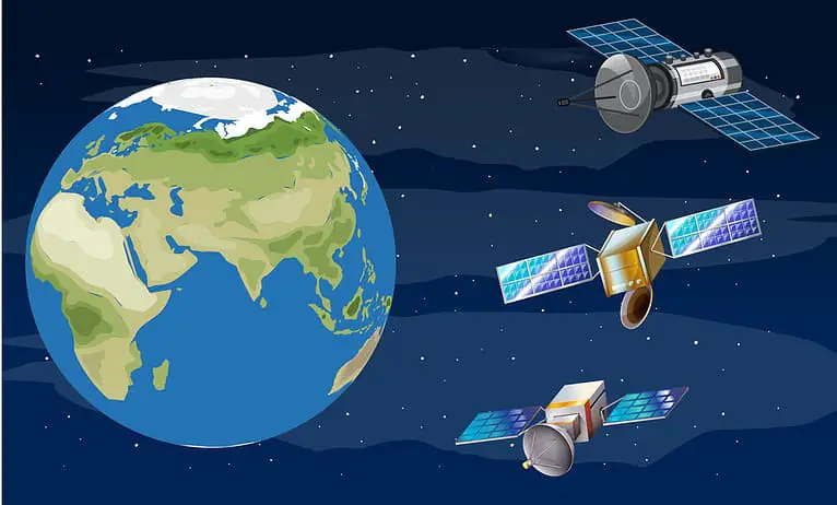 Satellite in space illustration