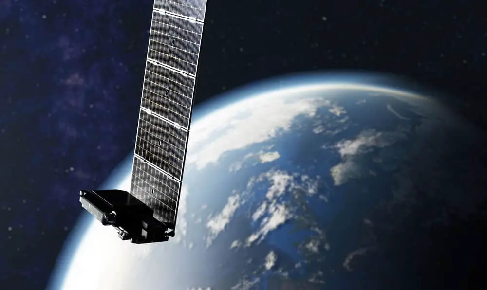 Internet Starlink Satellite in space near Earth