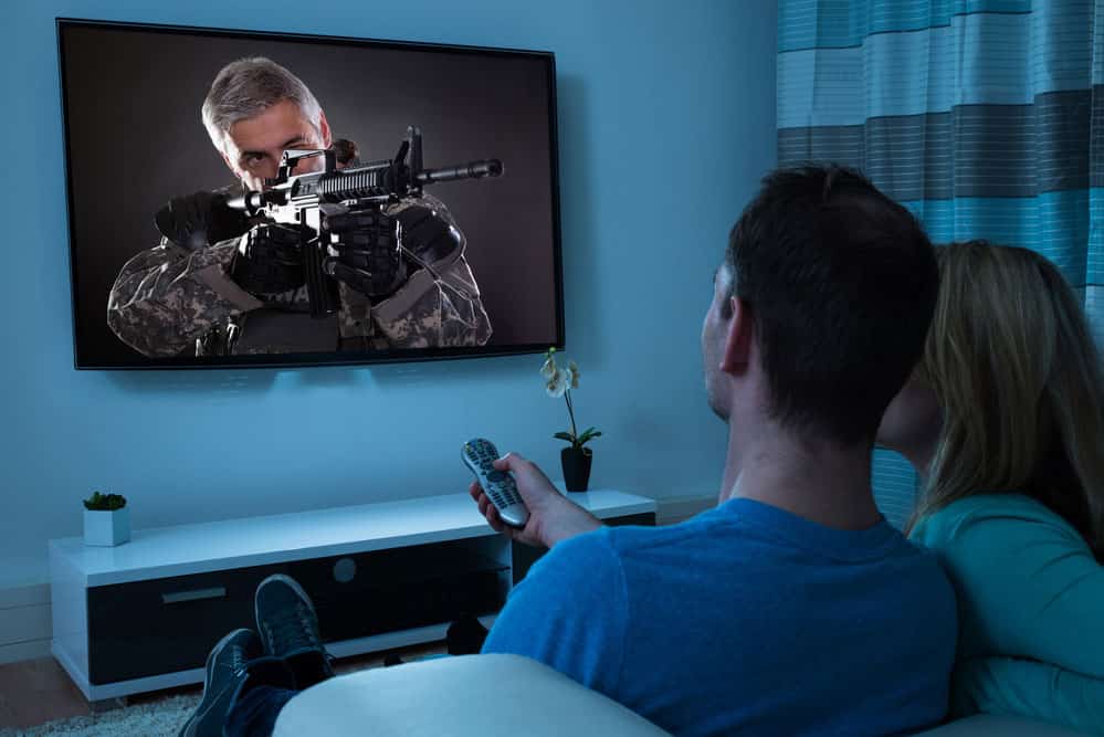 A Couple Watches a Movie in HD.