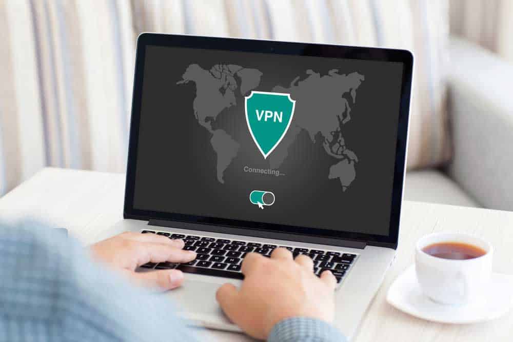 A man is activating VPN.