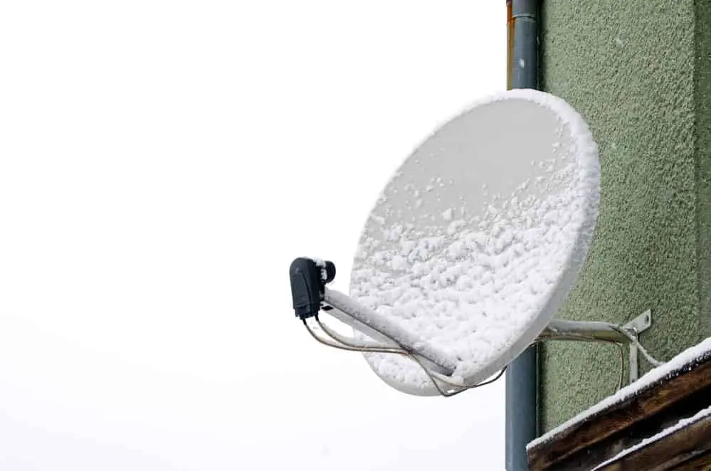A Satellite Dish in the Winter. 