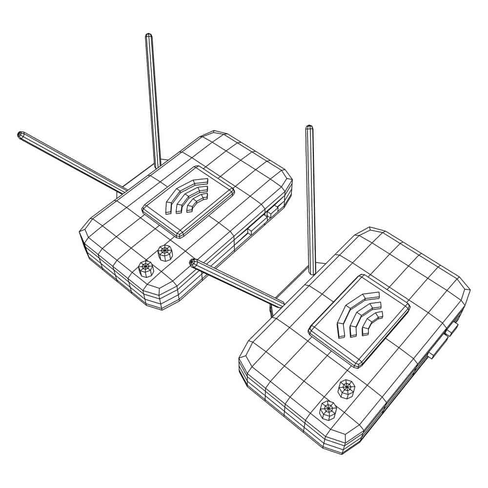Illustrating router and mesh network connection.