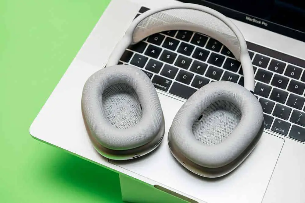 AirPod Max connected to a laptop