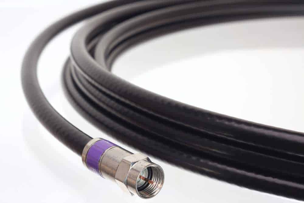 Black coaxial cable connector