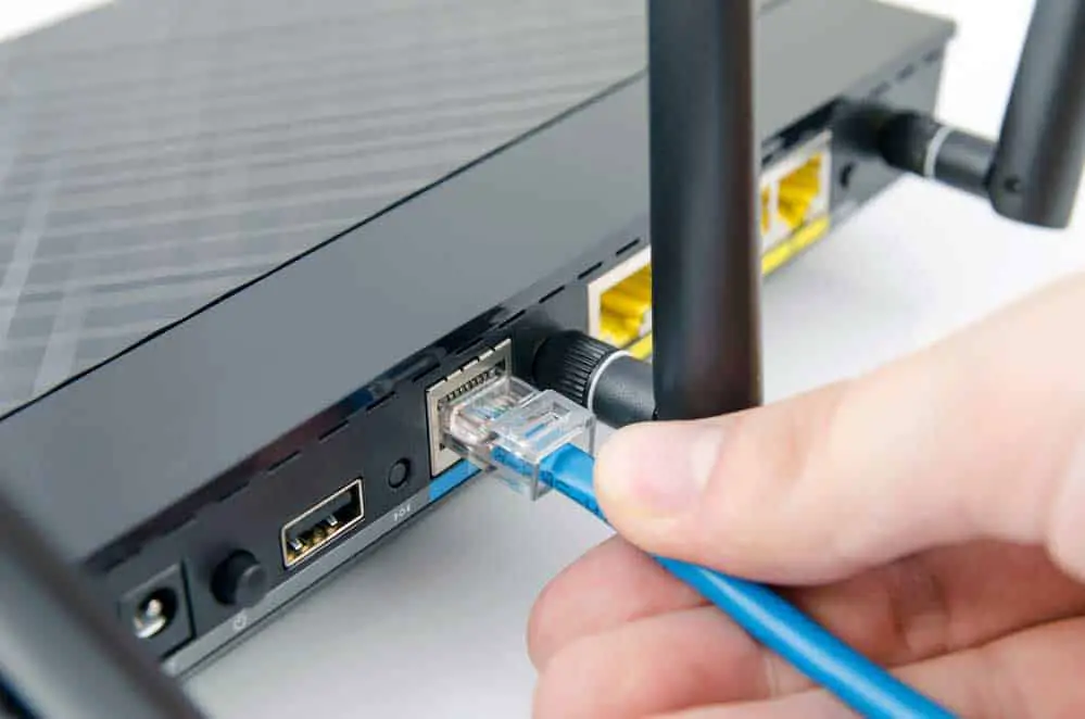 Plugging ethernet cable