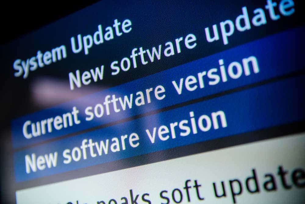 Screen showing system update