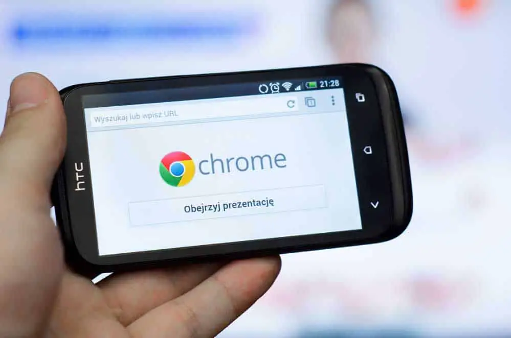 Using Google Chrome on a phone