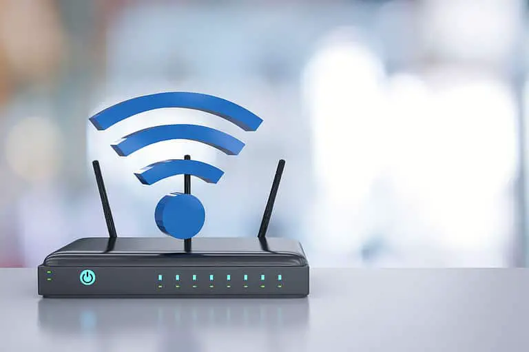 WiFi router with network symbol