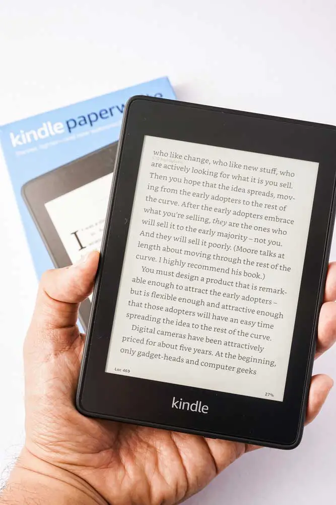 Reading a book from the Kindle store