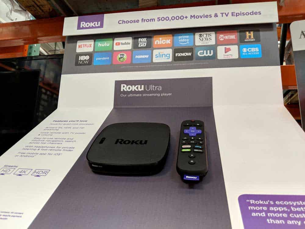 Roku streaming on display