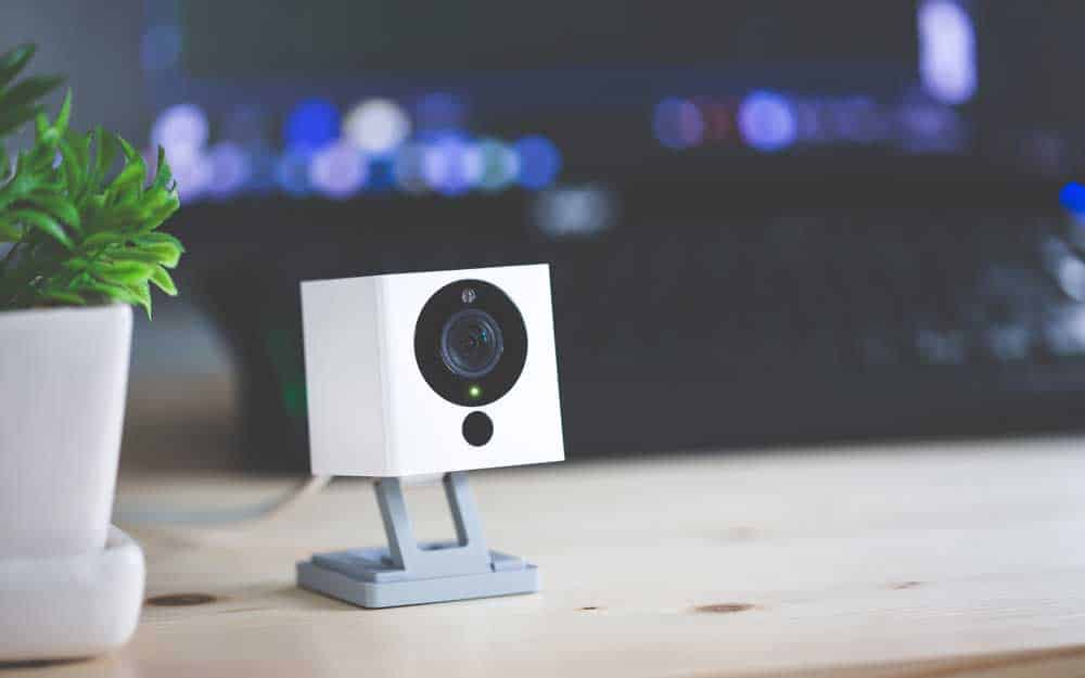 IP camera placed on a table.