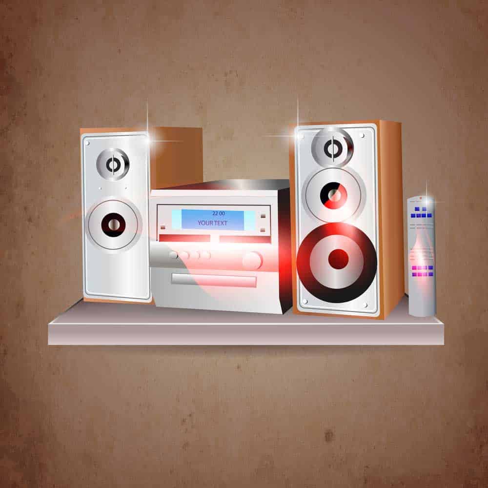 A subwoofer for use with a Vizio TV.