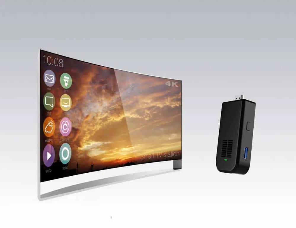 USB stick and a flat-screen TV