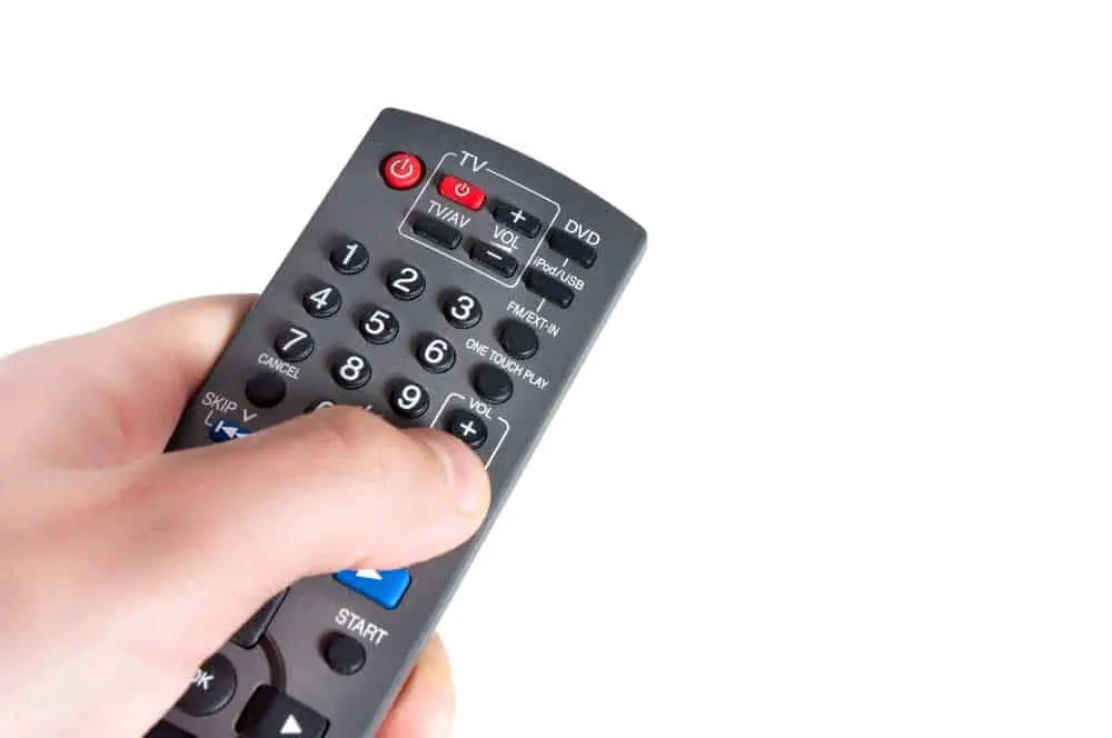 A hand with a Remote Controller. 