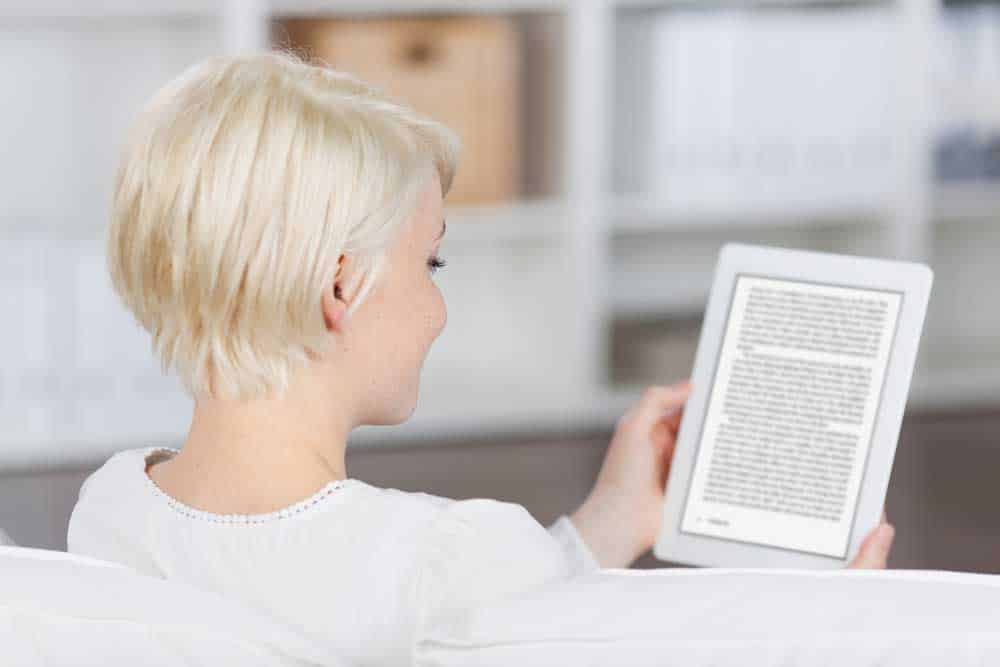 Reading an Ebook on Kindle.